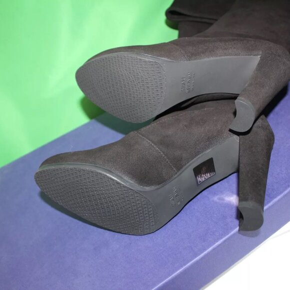 Stuart Weitzman Taglia Highland Black Suede High Heel Boots WL59653 Women's 6 - Picture 4 of 10